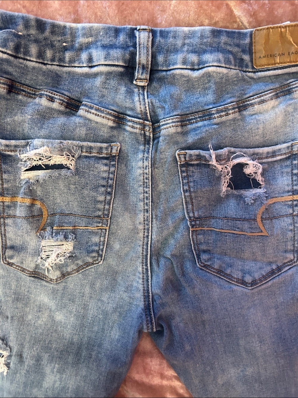 American Eagle Outfitters Light Blue Slim Straight Distressed Jeans